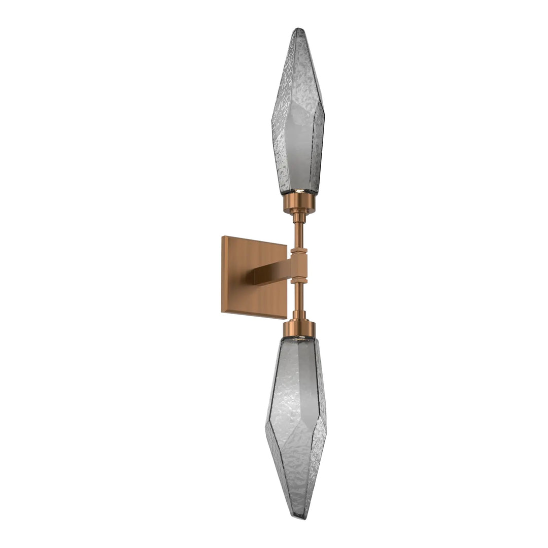Rock Crystal Double Sconce by Hammerton Studio in Oil-Rubbed Bronze