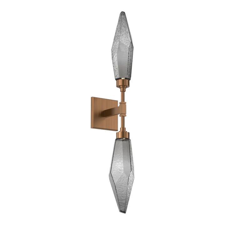 Rock Crystal Double Sconce by Hammerton Studio in Oil-Rubbed Bronze
