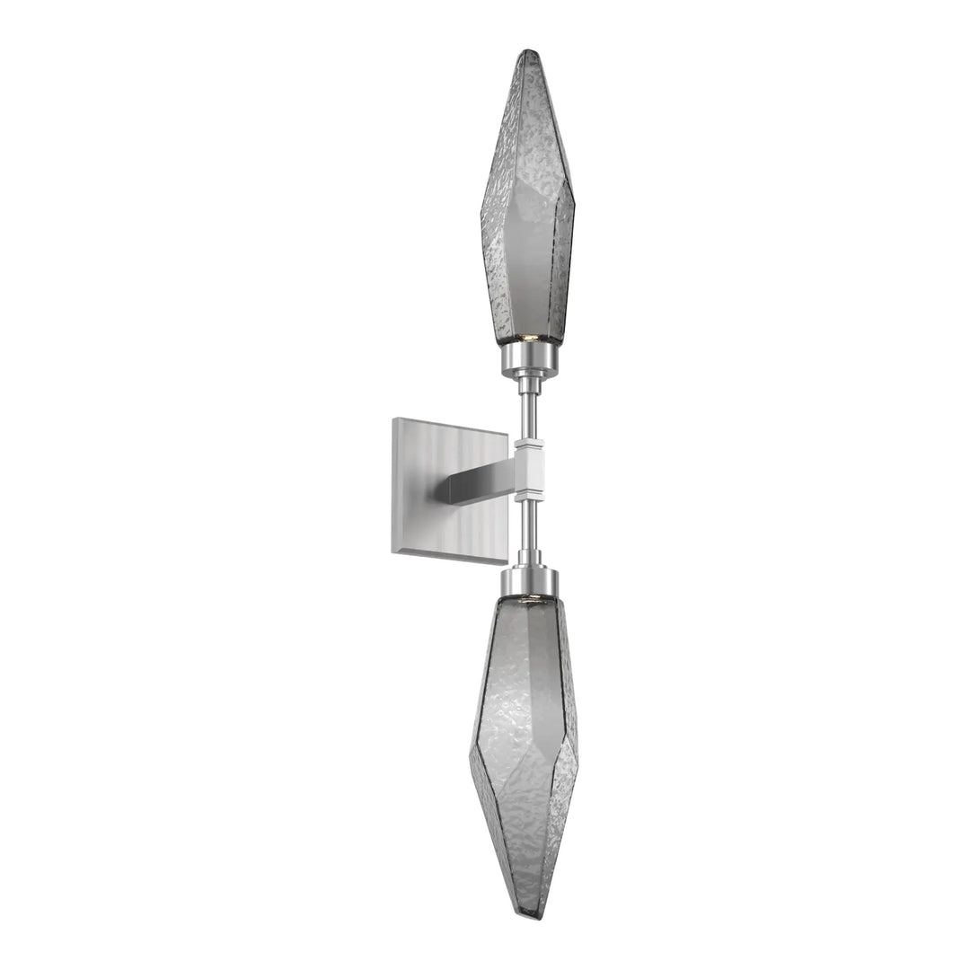 Rock Crystal Double Sconce by Hammerton Studio in Satin Nickel