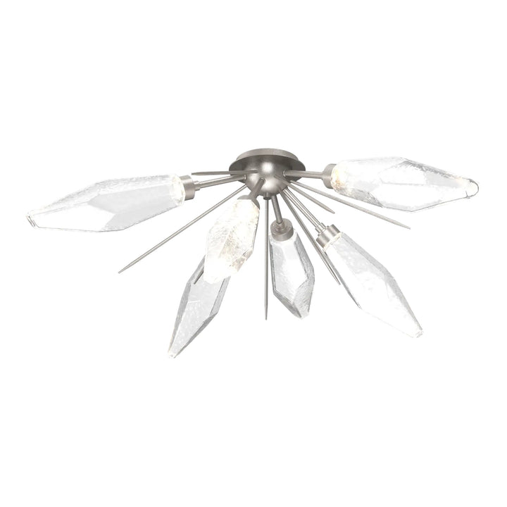 Rock Crystal Half Starburst Flush Mount by Hammerton Studio in Beige Silver
