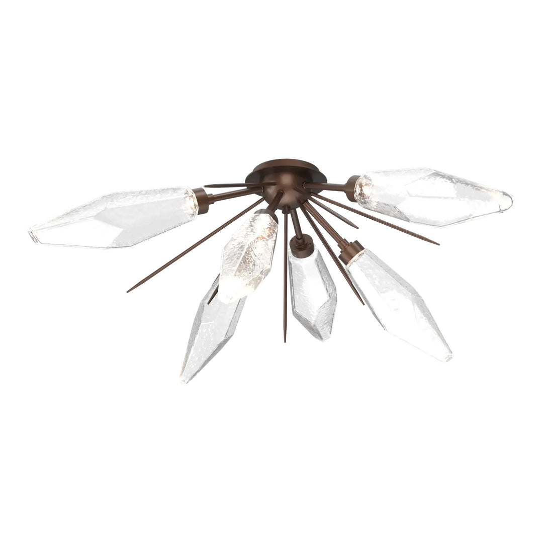 Rock Crystal Half Starburst Flush Mount by Hammerton Studio in Burnished Bronze