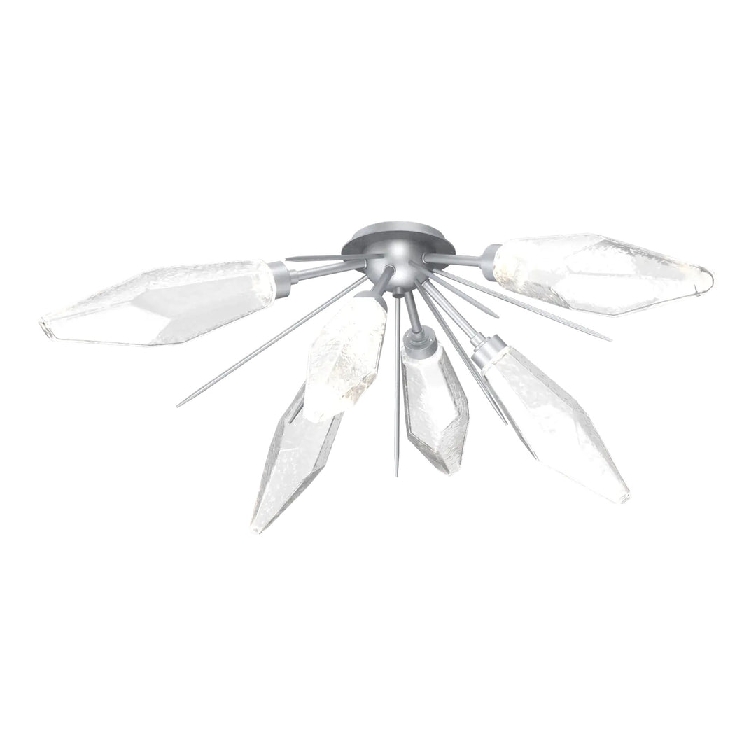 Rock Crystal Half Starburst Flush Mount by Hammerton Studio in Classic Silver