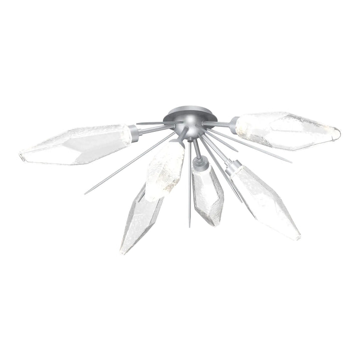 Rock Crystal Half Starburst Flush Mount by Hammerton Studio in Classic Silver
