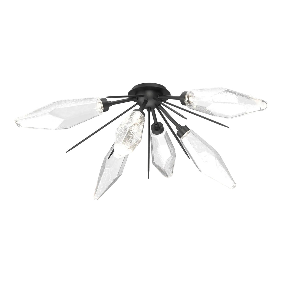 Rock Crystal Half Starburst Flush Mount by Hammerton Studio in Matte Black