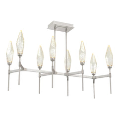 Rock Crystal Linear Belvedere Chandelier by Hammerton Studio in Beige Silver