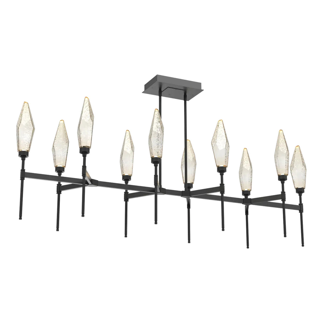 Rock Crystal Linear Belvedere Chandelier by Hammerton Studio, Large