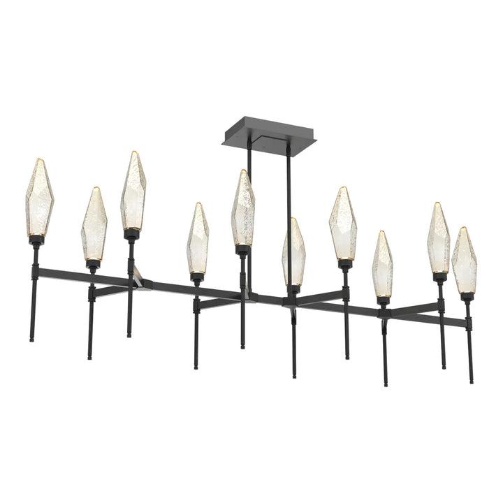 Rock Crystal Linear Belvedere Chandelier by Hammerton Studio, Large