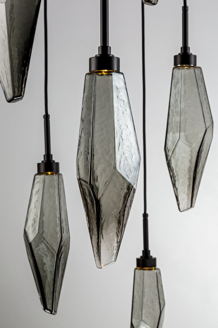 Rock Crystal Linear Pendant Chandelier by Hammerton Studio in a styled interior