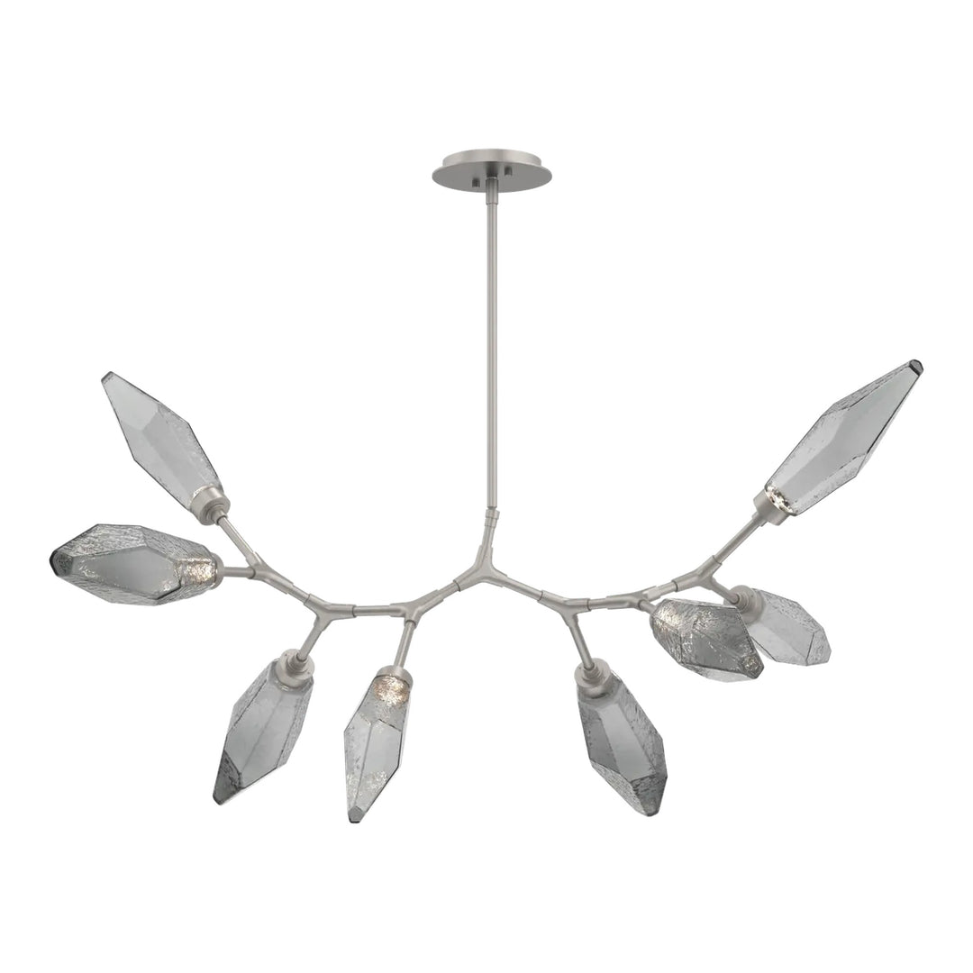 Rock Crystal Modern Branch Chandelier by Hammerton Studio in Beige Silver