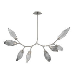 Rock Crystal Modern Branch Chandelier by Hammerton Studio in Beige Silver