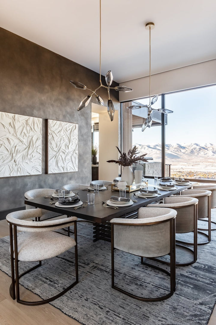 Rock Crystal Modern Branch Chandelier by Hammerton Studio in a styled interior