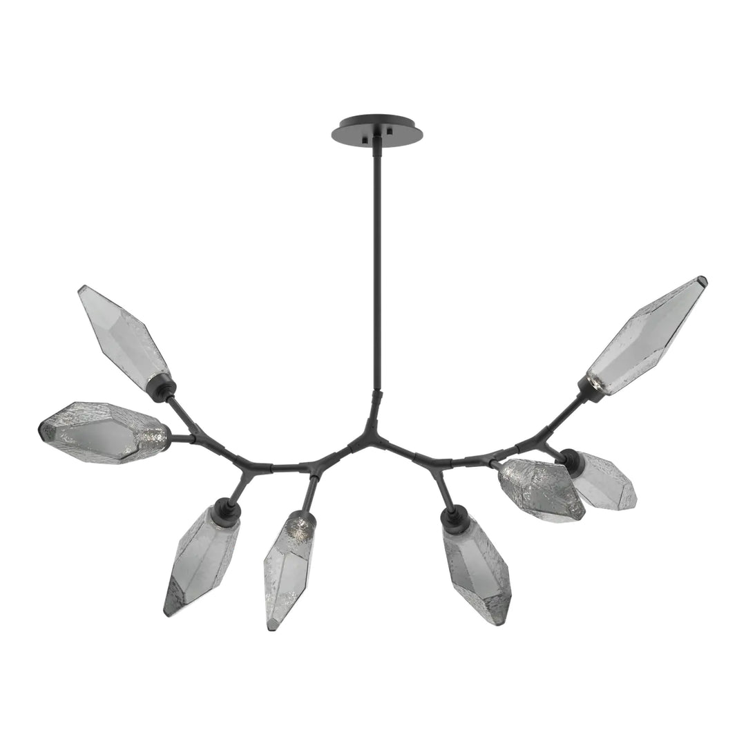 Rock Crystal Modern Branch Chandelier by Hammerton Studio in Matte Black