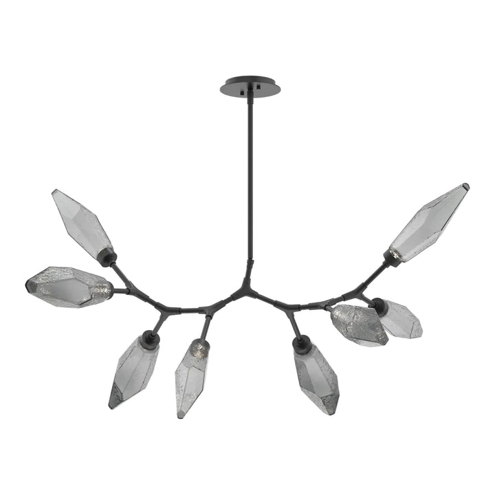 Rock Crystal Modern Branch Chandelier by Hammerton Studio in Matte Black