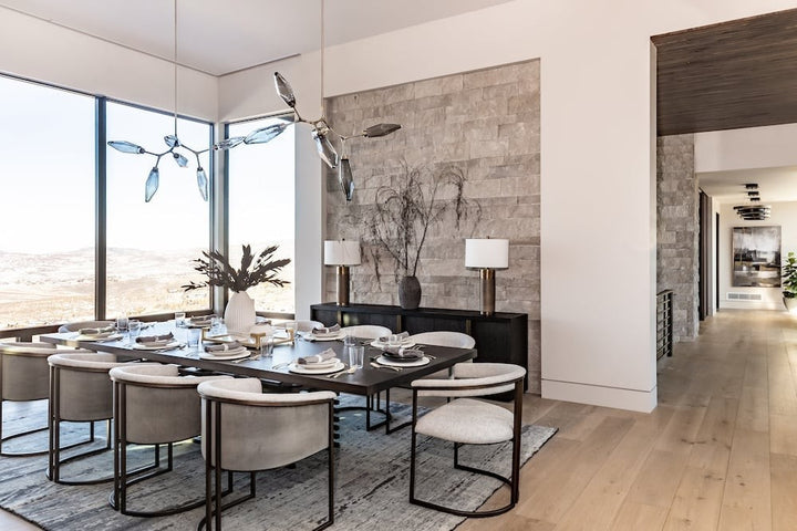 Rock Crystal Modern Branch Chandelier – Quick Ship by Hammerton Studio in a styled interior