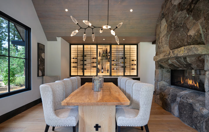 Rock Crystal Modern Branch Chandelier – Quick Ship by Hammerton Studio in a styled interior
