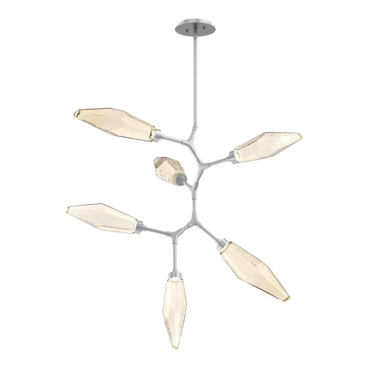 Rock Crystal Modern Vine Chandelier by Hammerton Studio in Classic Silver