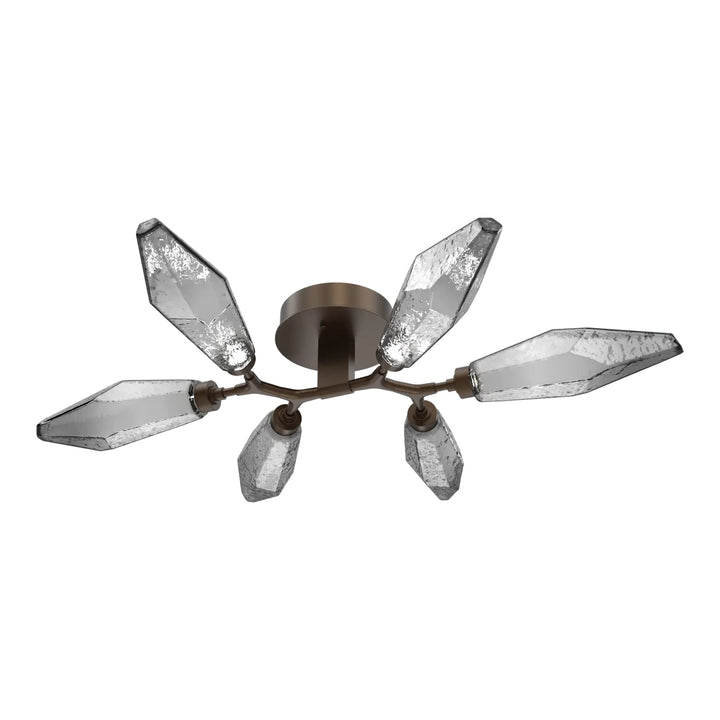 Rock Crystal Organic Flush Mount Light by Hammerton Studio in Flat Bronze