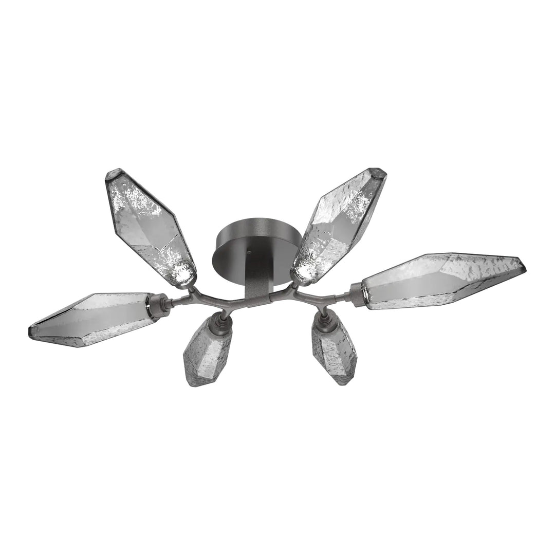 Rock Crystal Organic Flush Mount Light by Hammerton Studio in Graphite