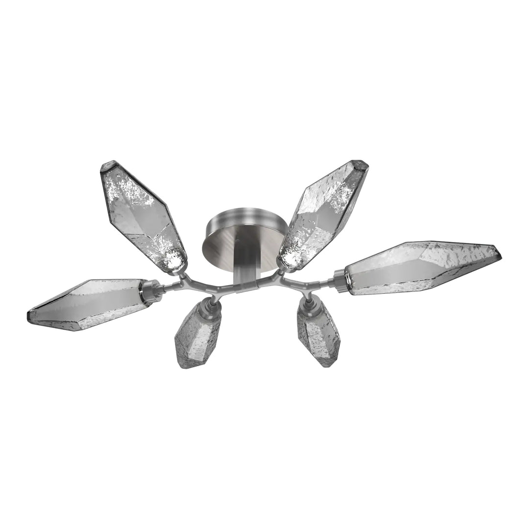 Rock Crystal Organic Flush Mount Light by Hammerton Studio in Gunmetal