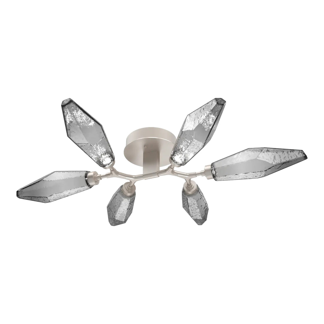 Rock Crystal Organic Flush Mount Light – Quick Ship by Hammerton Studio in Beige Silver