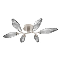 Rock Crystal Organic Flush Mount Light – Quick Ship by Hammerton Studio in Beige Silver