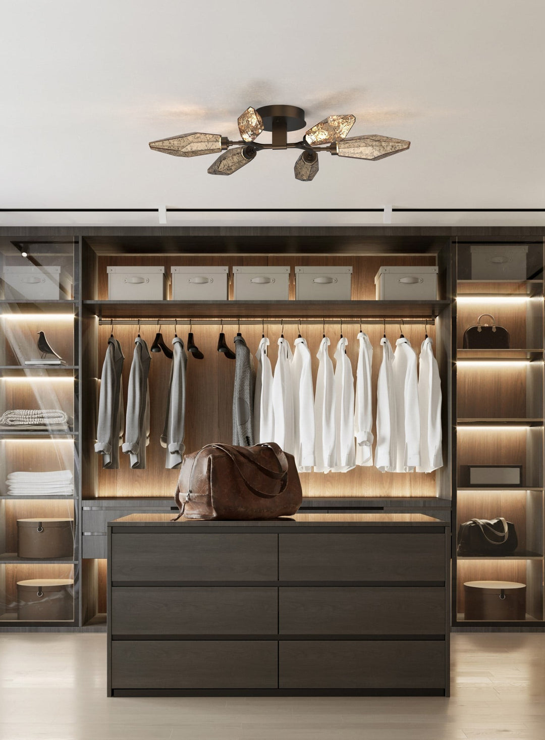 Rock Crystal Organic Flush Mount Light – Quick Ship by Hammerton Studio in a styled interior