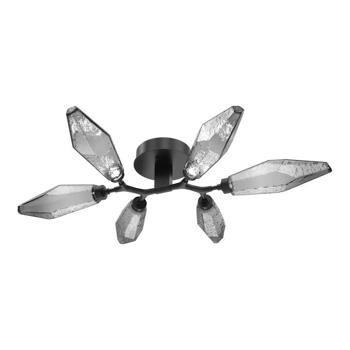 Rock Crystal Organic Flush Mount Light – Quick Ship by Hammerton Studio in Matte Black