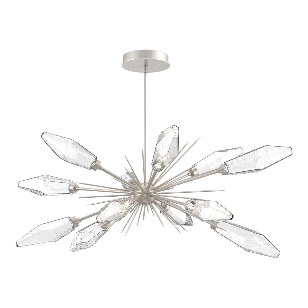 Rock Crystal Oval Starburst Chandelier by Hammerton Studio in Beige Silver