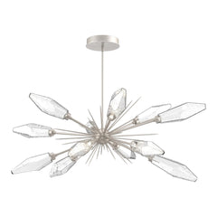 Rock Crystal Oval Starburst Chandelier by Hammerton Studio in Beige Silver
