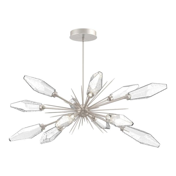 Rock Crystal Oval Starburst Chandelier by Hammerton Studio in Beige Silver