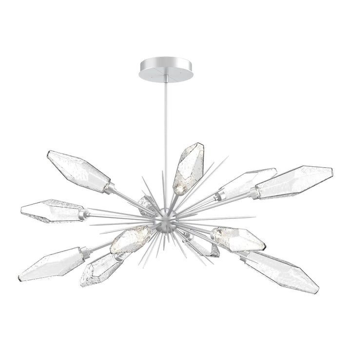 Rock Crystal Oval Starburst Chandelier by Hammerton Studio in Classic Silver