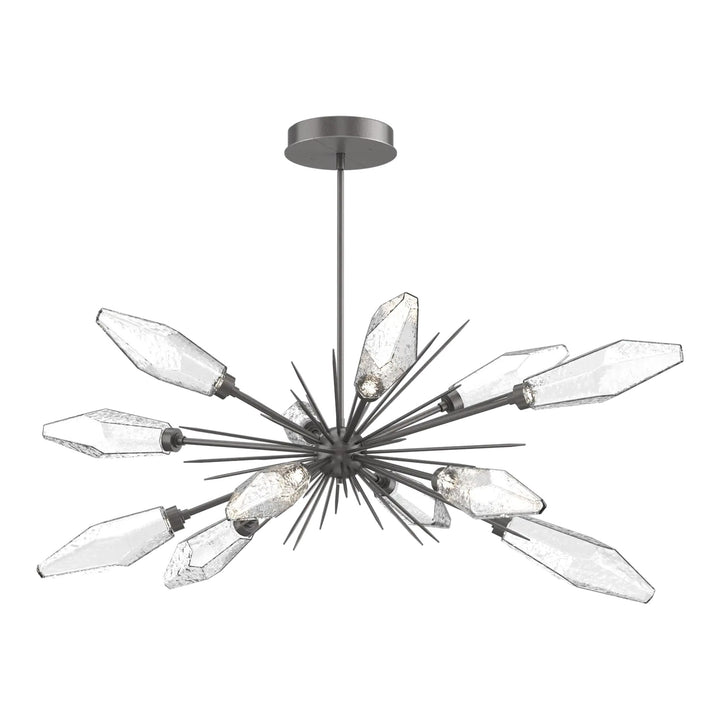 Rock Crystal Oval Starburst Chandelier by Hammerton Studio in Graphite