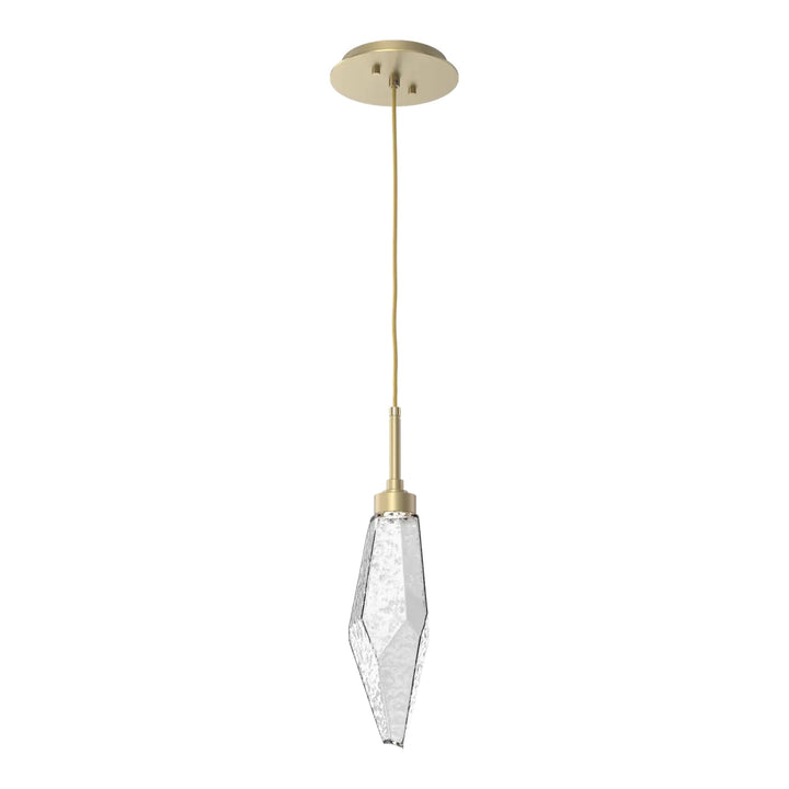 Rock Crystal Pendant by Hammerton Studio in Gilded Brass