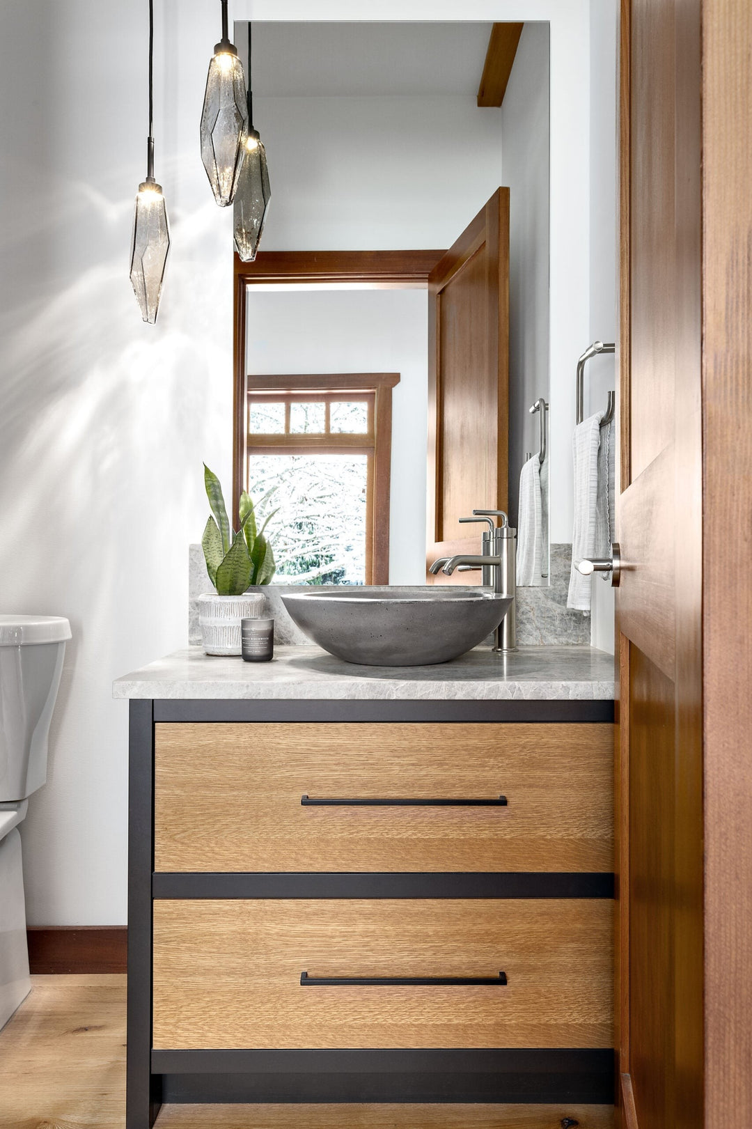 Rock Crystal Pendant – Quick Ship by Hammerton Studio in a styled interior