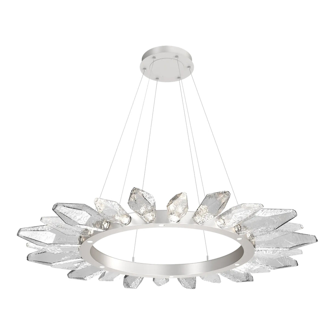 Rock Crystal Radial Ring Chandelier by Hammerton Studio in Beige Silver