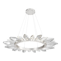 Rock Crystal Radial Ring Chandelier by Hammerton Studio in Beige Silver