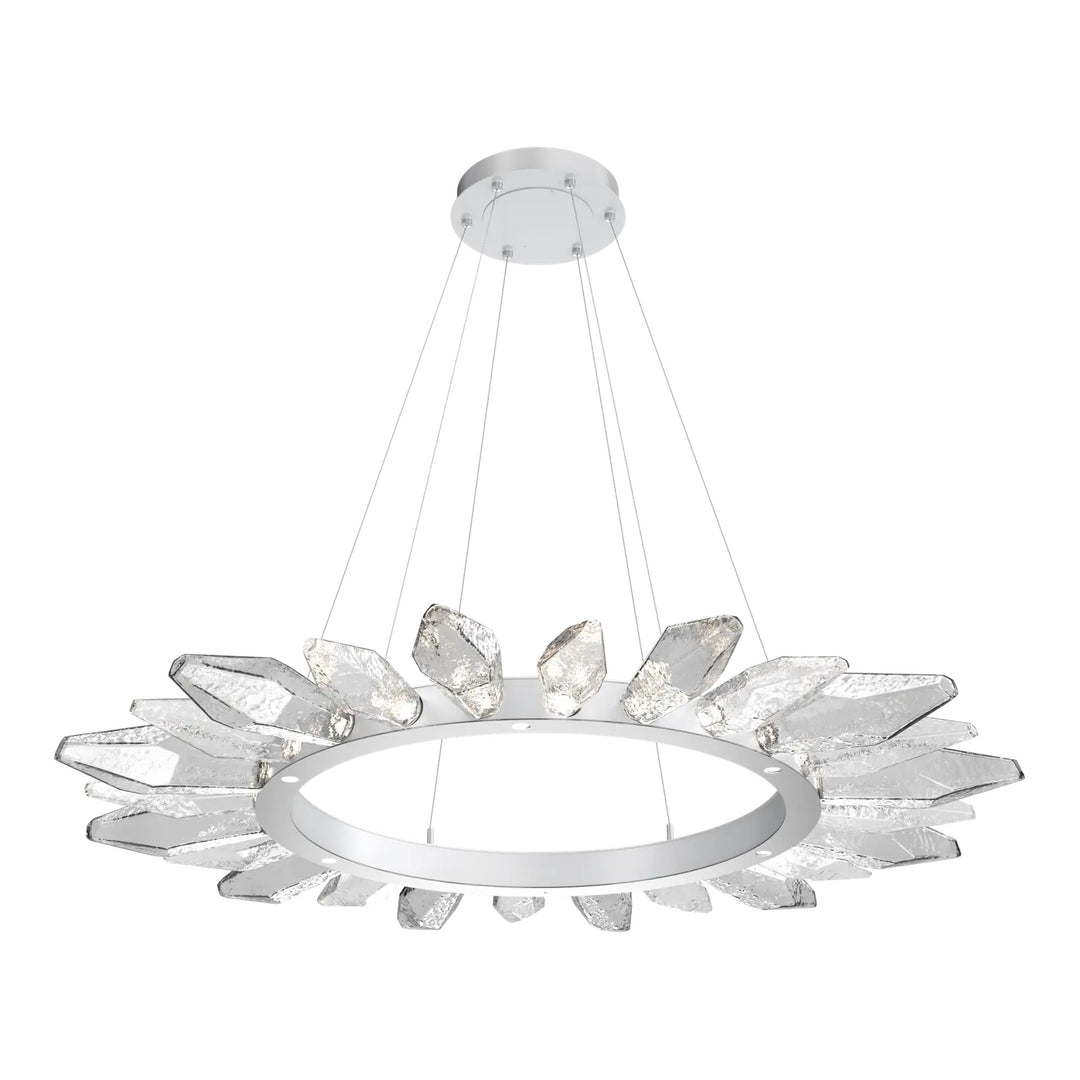 Rock Crystal Radial Ring Chandelier by Hammerton Studio in Classic Silver