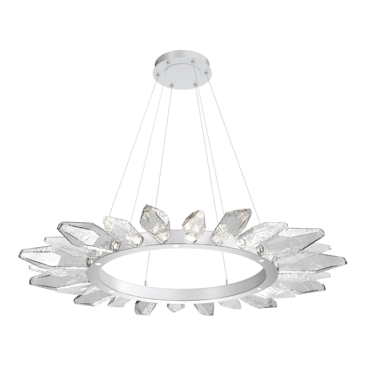 Rock Crystal Radial Ring Chandelier by Hammerton Studio in Classic Silver