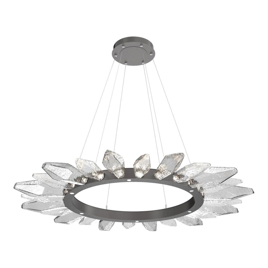 Rock Crystal Radial Ring Chandelier by Hammerton Studio in Graphite