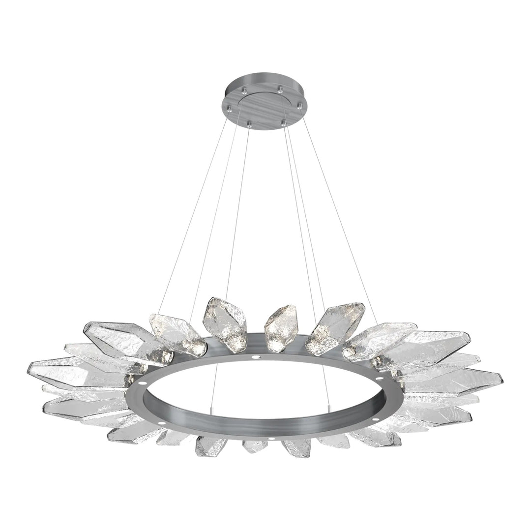 Rock Crystal Radial Ring Chandelier by Hammerton Studio in Gunmetal