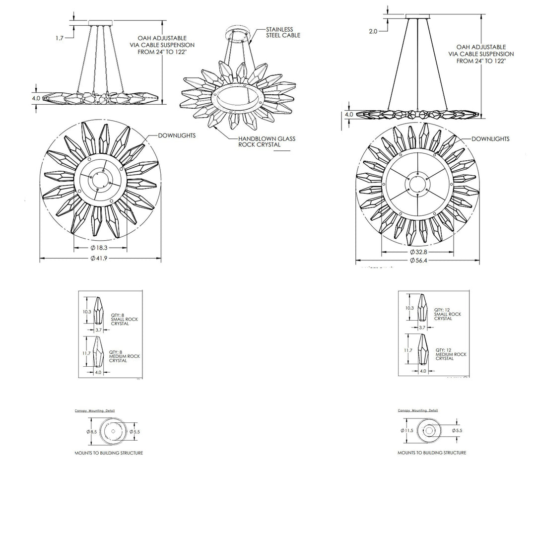 Rock Crystal Radial Ring Chandelier by Hammerton Studio in a styled interior