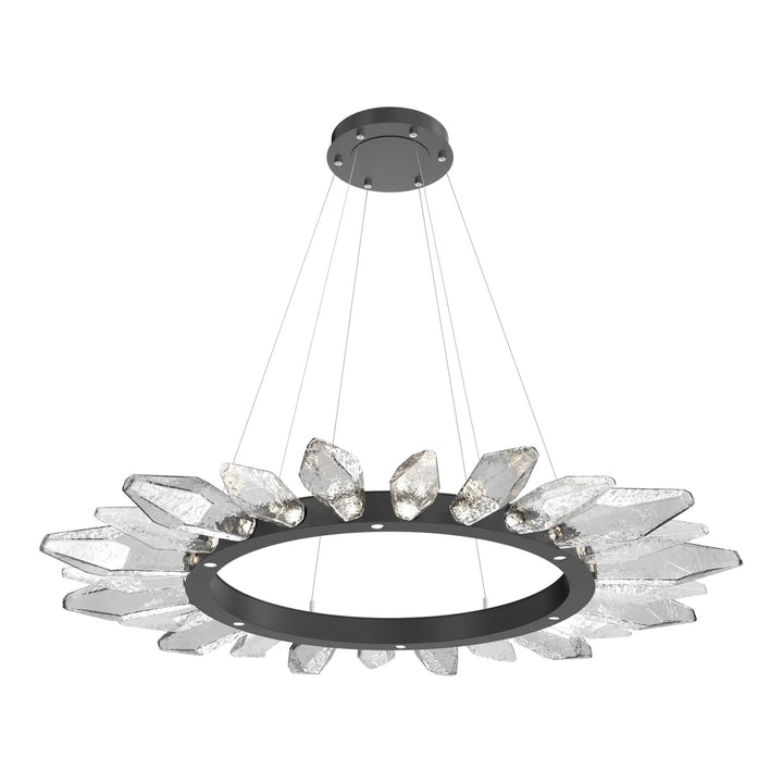 Rock Crystal Radial Ring Chandelier by Hammerton Studio in Matte Black