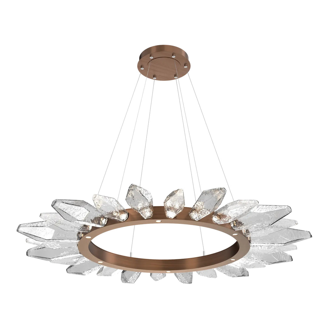 Rock Crystal Radial Ring Chandelier by Hammerton Studio in Oil-Rubbed Bronze