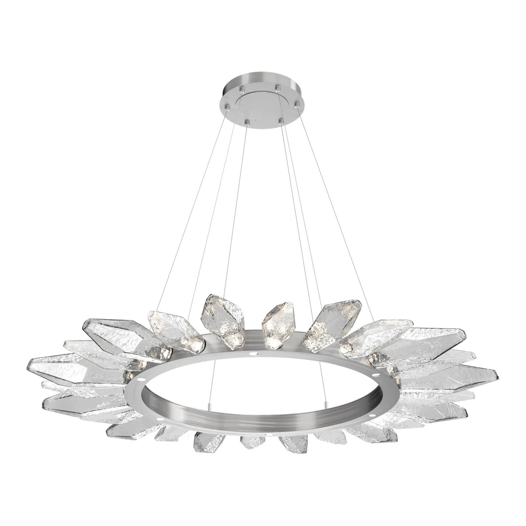 Rock Crystal Radial Ring Chandelier by Hammerton Studio in Satin Nickel