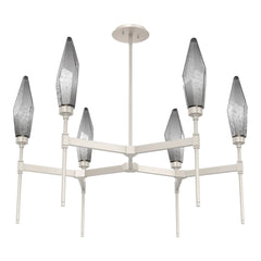 Rock Crystal Round Belvedere Chandelier by Hammerton Studio in Beige Silver