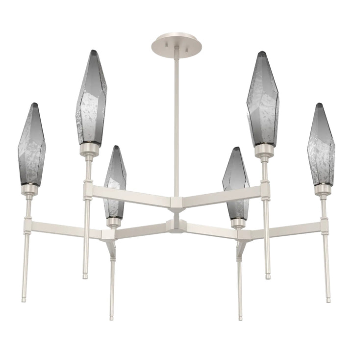 Rock Crystal Round Belvedere Chandelier by Hammerton Studio in Beige Silver
