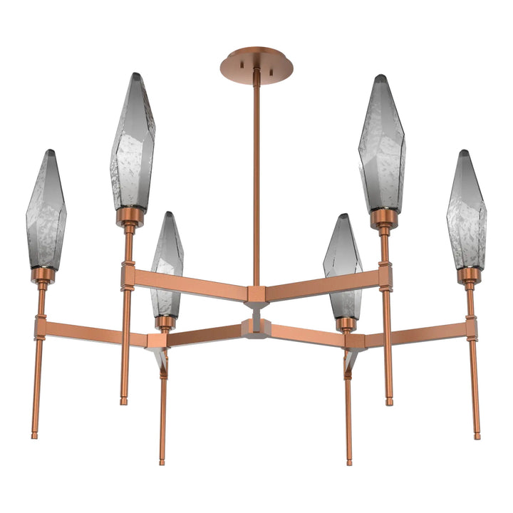 Rock Crystal Round Belvedere Chandelier by Hammerton Studio in Burnished Bronze
