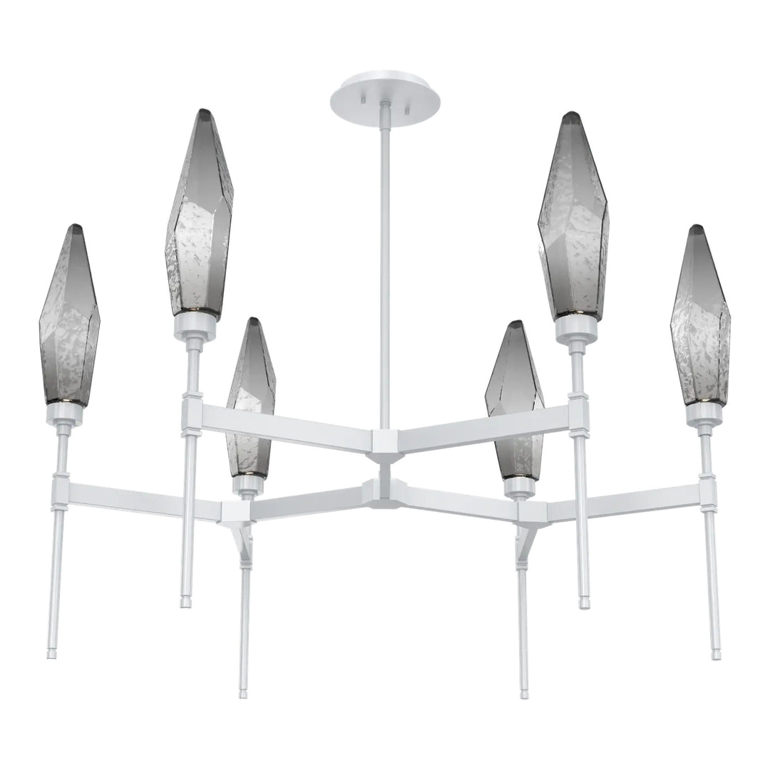 Rock Crystal Round Belvedere Chandelier by Hammerton Studio in Classic Silver