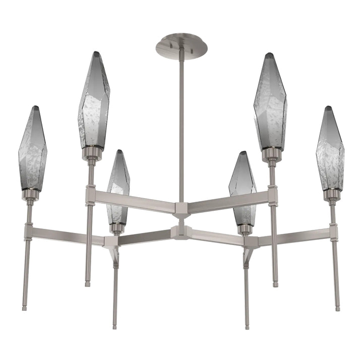 Rock Crystal Round Belvedere Chandelier by Hammerton Studio in Gunmetal