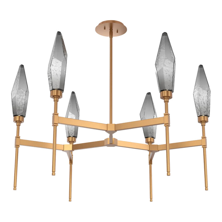 Rock Crystal Round Belvedere Chandelier by Hammerton Studio in Novel Brass
